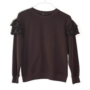 Zara Women’s Brown Ruffle Sweater